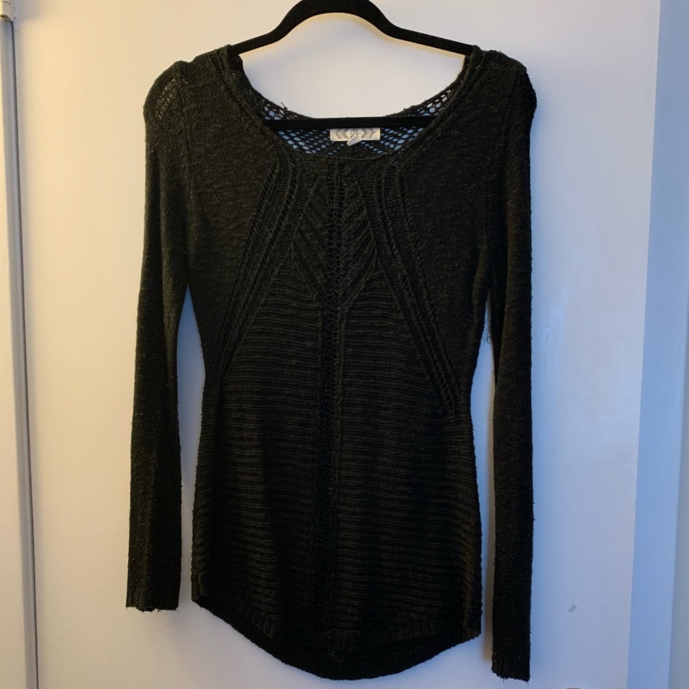Pink Rose black sweater